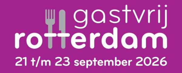 Logo Gastvrij Rotterdam2026 paars wit