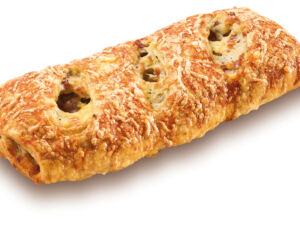 Boerenstrudel met ham, kaas en ui