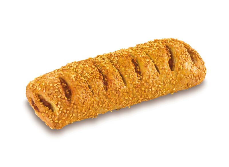 Worstenbroodje met curryketchup